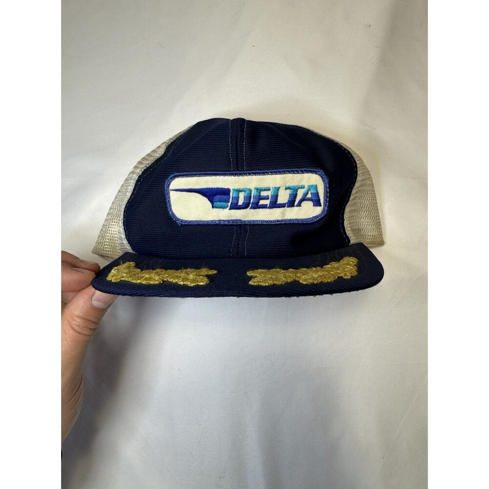 Vintage Delta Patch Blue Snapback Adjustable Truc… - image 1